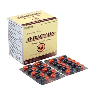Thuốc kháng sinh Tetracyclin 500mg Khapharco (hộp 10 vỉ x 10 viên)
